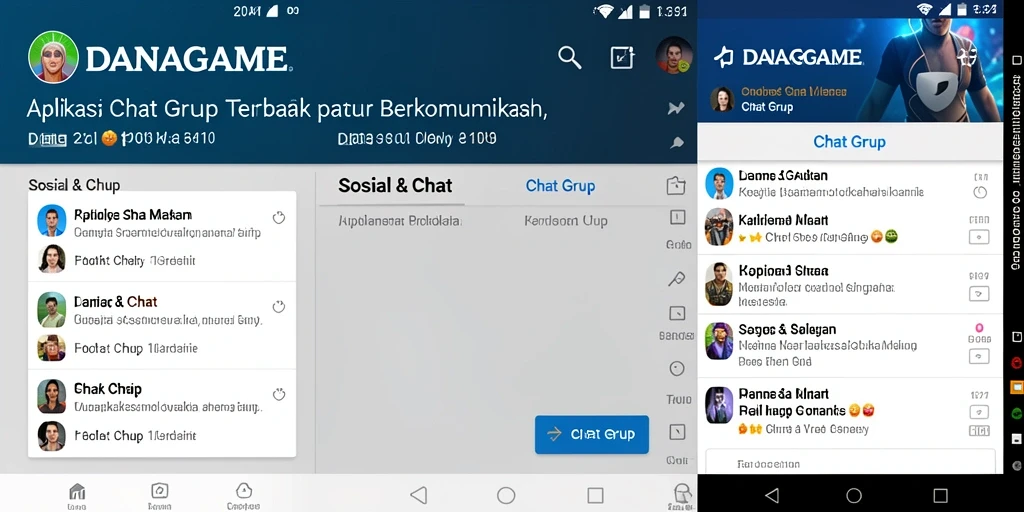 Antarmuka DANAGAME yang menarik dan fungsional untuk chat grup.
