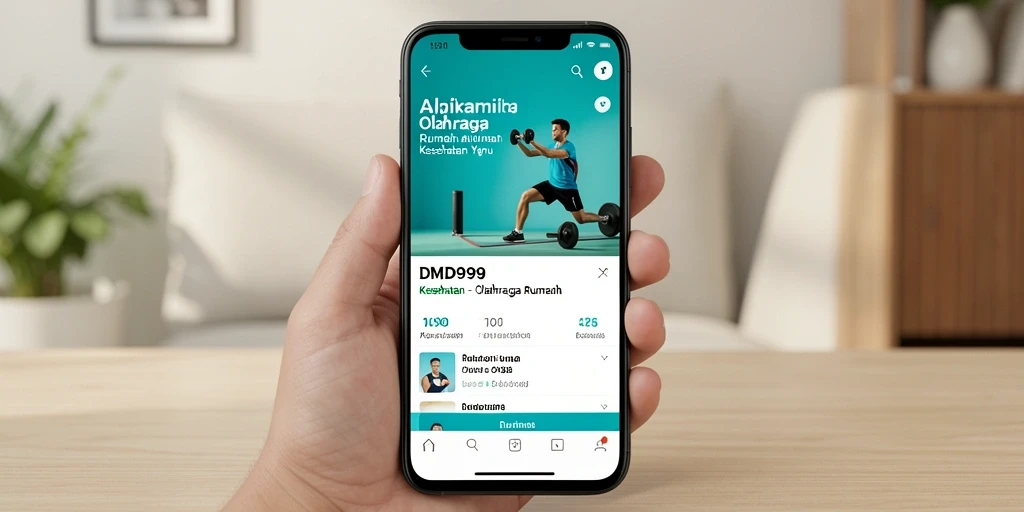 Tampilan antarmuka DMD999 yang user-friendly untuk olahraga di rumah.