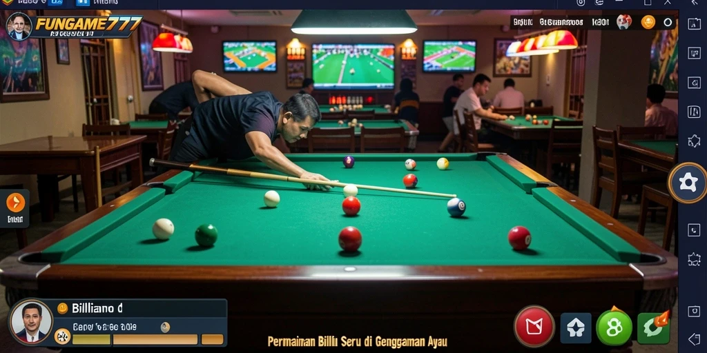 Antarmuka permainan Billiard yang menarik dan intuitif di FUNGAME777.
