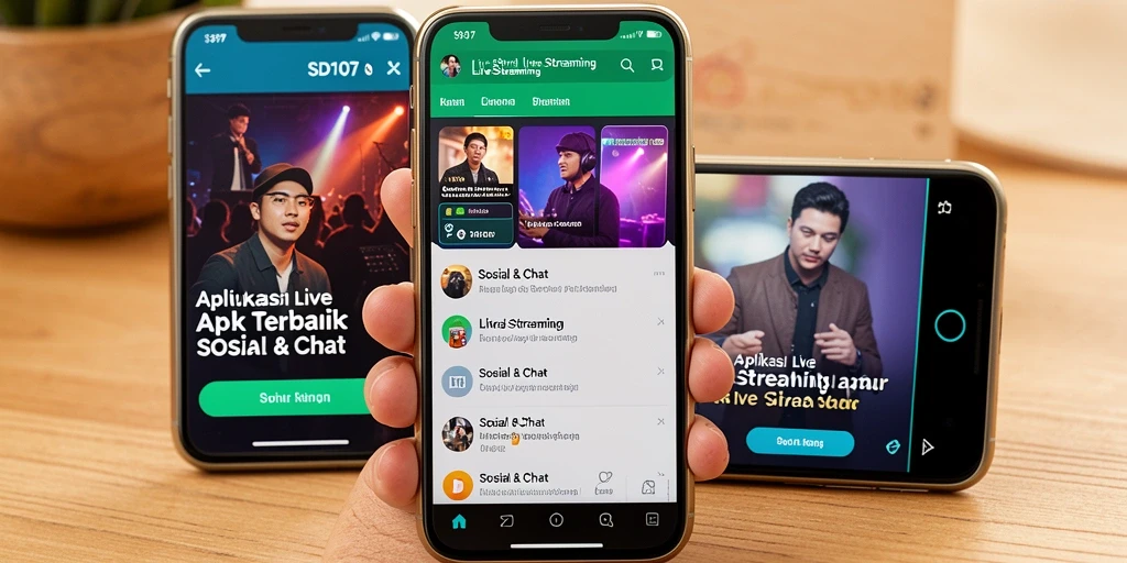 Tampilan antarmuka SD107 yang menarik untuk Live Streaming.