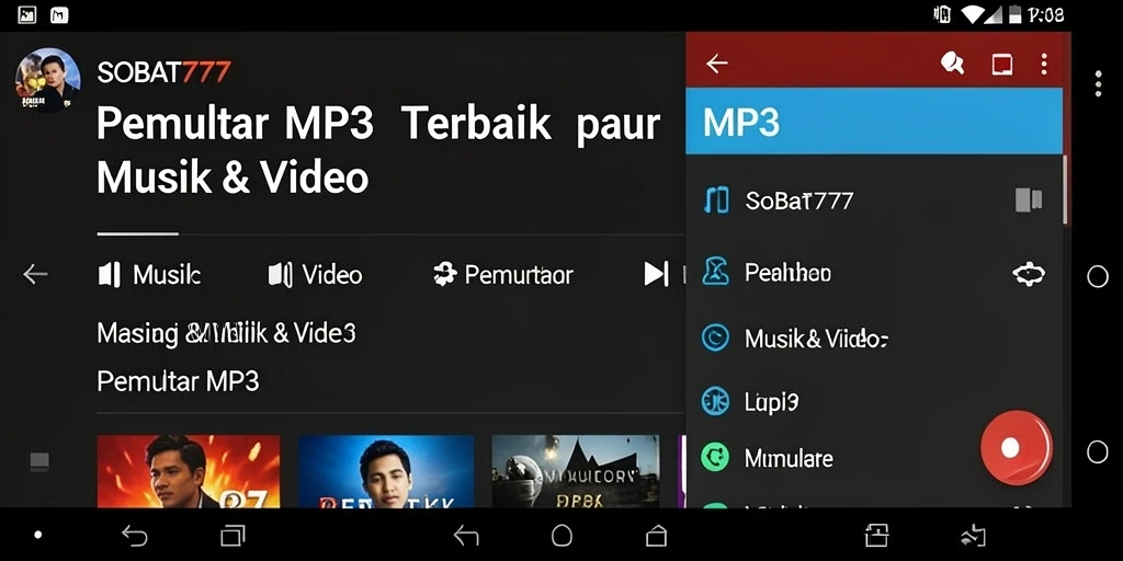 Antarmuka sederhana yang memudahkan pemutaran MP3.