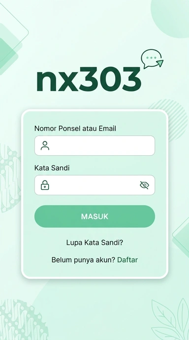 Tampilan halaman login nx303